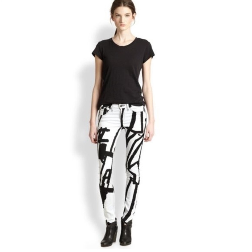 Rag & Bone Skinny Jeans in Abstract Robot